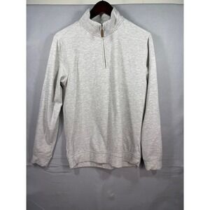 George Mens Gray Heathered Quarter Zip Pullover Sweatshirt Small 34-36